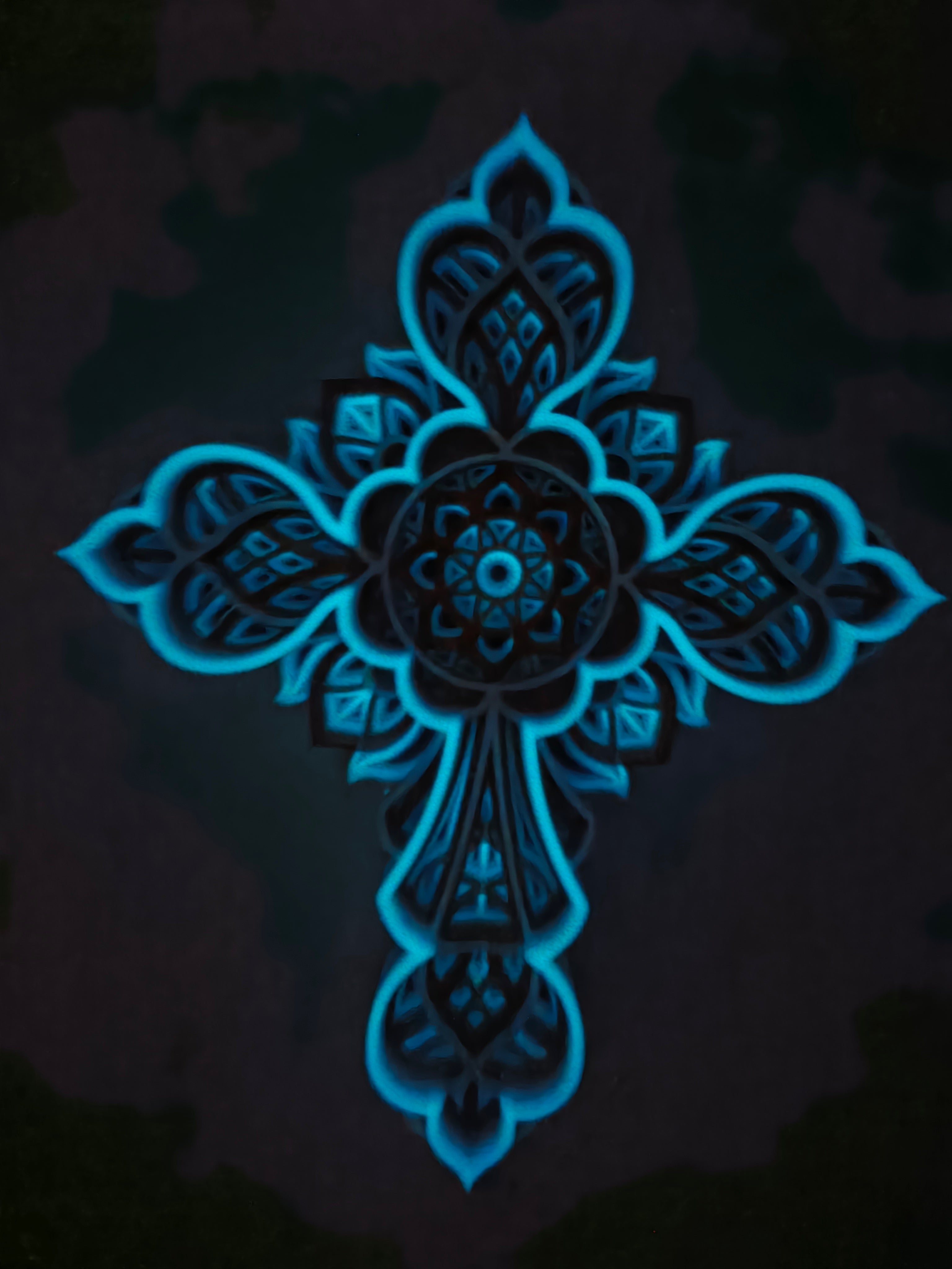 Multicolor glowing cross